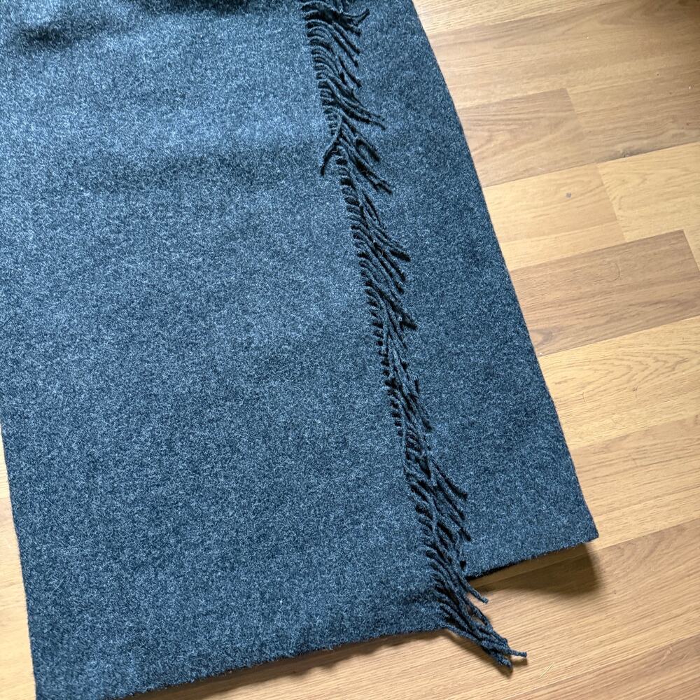 NWT Women's Vintage Eddie Bauer Gray Black Wool Belted Wrap Around Skirt Sz 6 - Picture 2 of 10